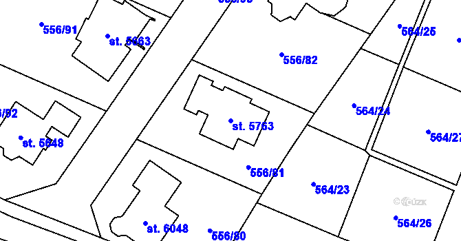 Parcela st. 5763 v KÚ Šumperk, Katastrální mapa