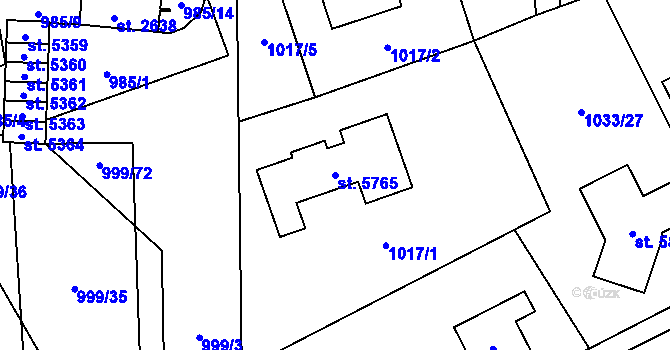 Parcela st. 5765 v KÚ Šumperk, Katastrální mapa