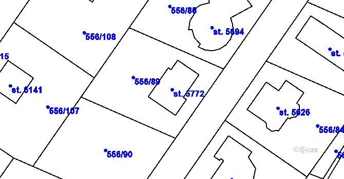 Parcela st. 5772 v KÚ Šumperk, Katastrální mapa