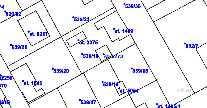 Parcela st. 5773 v KÚ Šumperk, Katastrální mapa