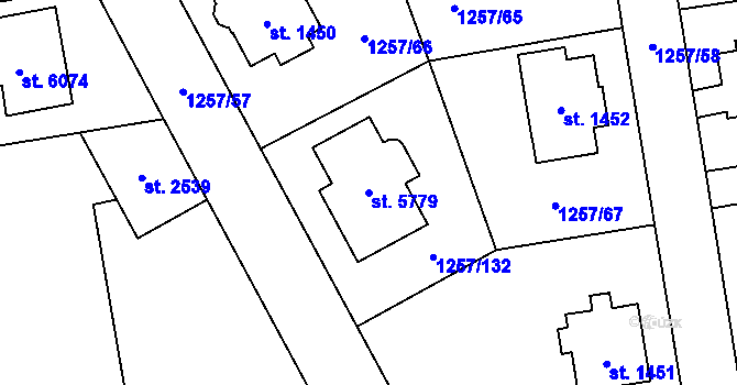 Parcela st. 5779 v KÚ Šumperk, Katastrální mapa