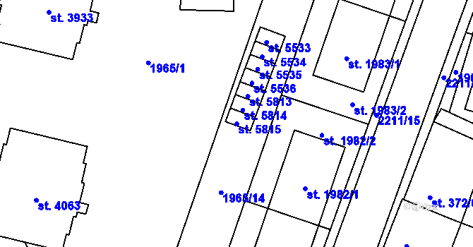 Parcela st. 5815 v KÚ Šumperk, Katastrální mapa