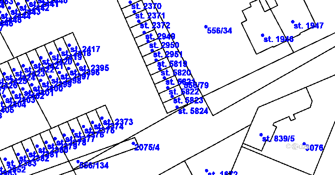 Parcela st. 5822 v KÚ Šumperk, Katastrální mapa