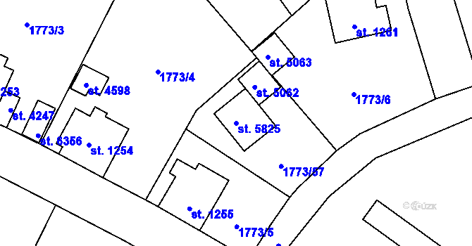 Parcela st. 5825 v KÚ Šumperk, Katastrální mapa