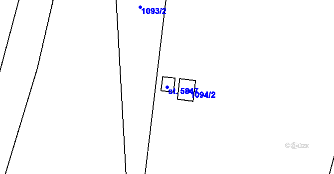 Parcela st. 5847 v KÚ Šumperk, Katastrální mapa