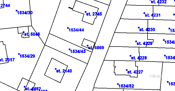 Parcela st. 5869 v KÚ Šumperk, Katastrální mapa