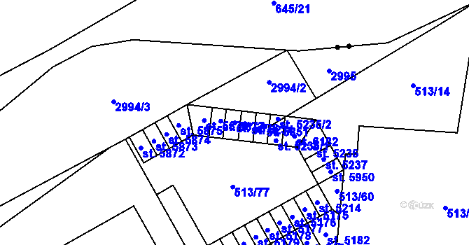 Parcela st. 5878 v KÚ Šumperk, Katastrální mapa