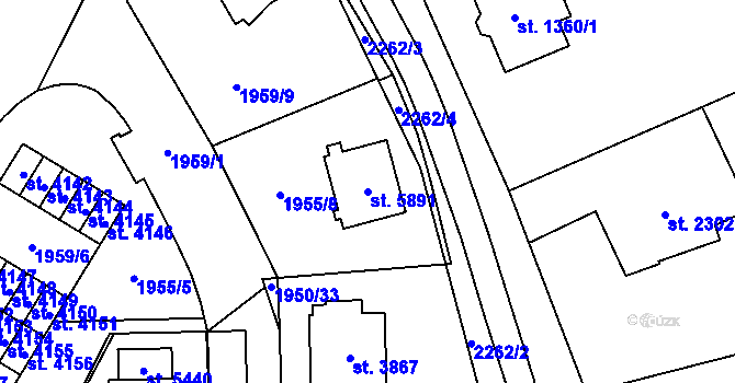 Parcela st. 5891 v KÚ Šumperk, Katastrální mapa