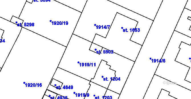 Parcela st. 5902 v KÚ Šumperk, Katastrální mapa