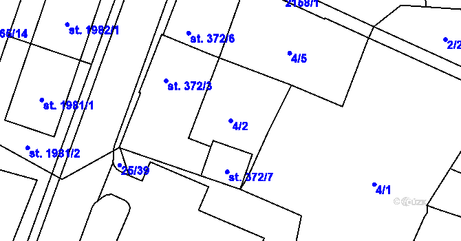 Parcela st. 4/2 v KÚ Šumperk, Katastrální mapa