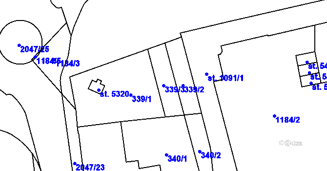 Parcela st. 339/3 v KÚ Šumperk, Katastrální mapa