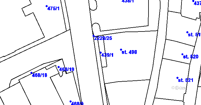 Parcela st. 439/1 v KÚ Šumperk, Katastrální mapa