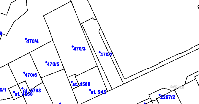 Parcela st. 470/2 v KÚ Šumperk, Katastrální mapa