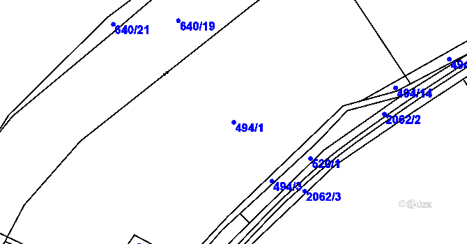 Parcela st. 494/1 v KÚ Šumperk, Katastrální mapa
