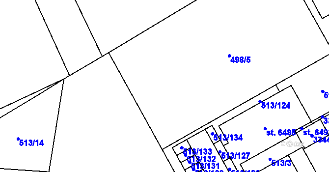 Parcela st. 498/20 v KÚ Šumperk, Katastrální mapa