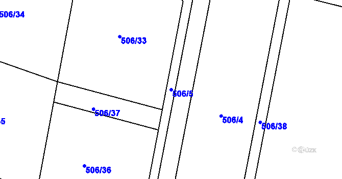 Parcela st. 506/5 v KÚ Šumperk, Katastrální mapa