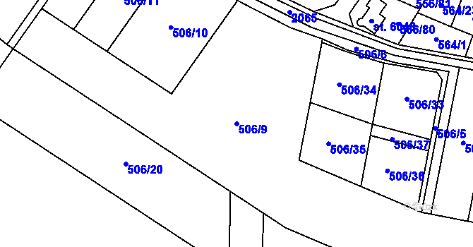 Parcela st. 506/9 v KÚ Šumperk, Katastrální mapa