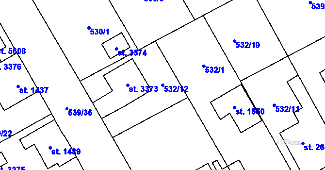 Parcela st. 532/12 v KÚ Šumperk, Katastrální mapa