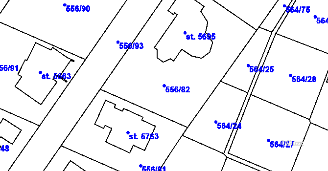 Parcela st. 556/82 v KÚ Šumperk, Katastrální mapa