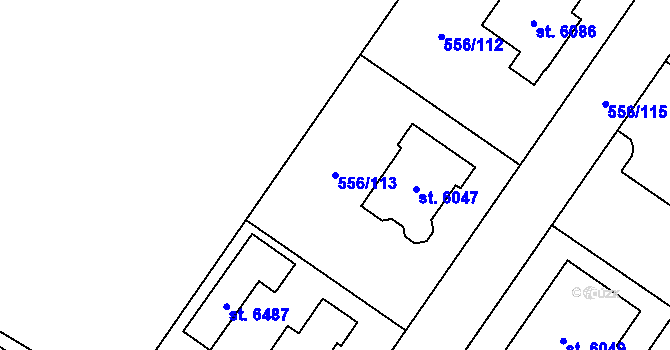Parcela st. 556/113 v KÚ Šumperk, Katastrální mapa