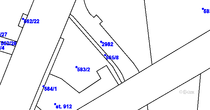 Parcela st. 565/8 v KÚ Šumperk, Katastrální mapa