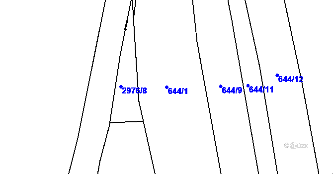 Parcela st. 644/1 v KÚ Šumperk, Katastrální mapa