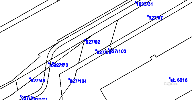 Parcela st. 927/56 v KÚ Šumperk, Katastrální mapa