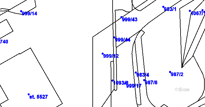 Parcela st. 999/12 v KÚ Šumperk, Katastrální mapa