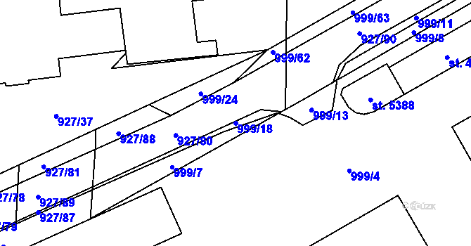 Parcela st. 999/18 v KÚ Šumperk, Katastrální mapa