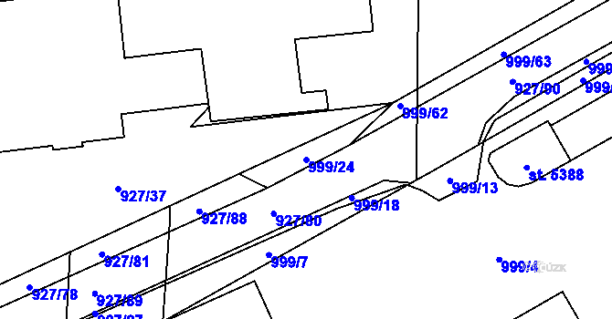 Parcela st. 999/24 v KÚ Šumperk, Katastrální mapa