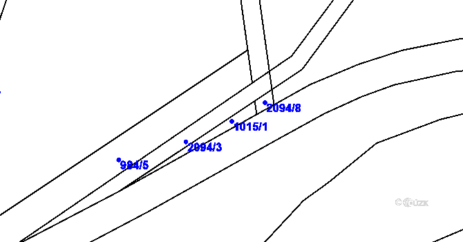 Parcela st. 1015/1 v KÚ Šumperk, Katastrální mapa