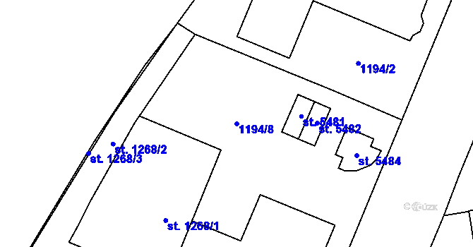 Parcela st. 1194/8 v KÚ Šumperk, Katastrální mapa