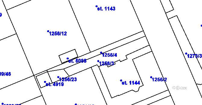 Parcela st. 1256/4 v KÚ Šumperk, Katastrální mapa