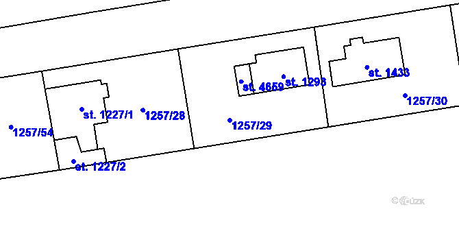 Parcela st. 1257/29 v KÚ Šumperk, Katastrální mapa