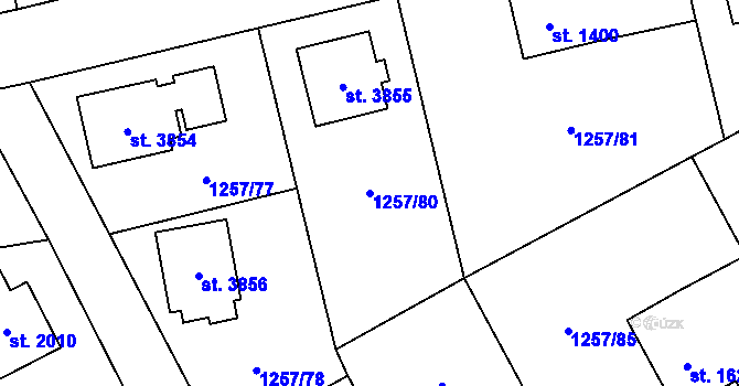 Parcela st. 1257/80 v KÚ Šumperk, Katastrální mapa