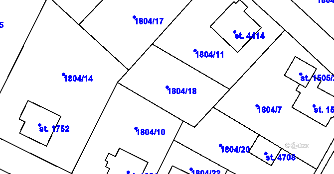 Parcela st. 1804/18 v KÚ Šumperk, Katastrální mapa