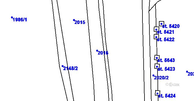 Parcela st. 2016 v KÚ Šumperk, Katastrální mapa