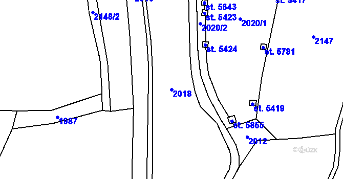 Parcela st. 2018 v KÚ Šumperk, Katastrální mapa