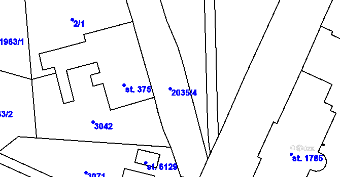 Parcela st. 2035/4 v KÚ Šumperk, Katastrální mapa