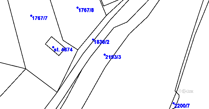 Parcela st. 2193/3 v KÚ Šumperk, Katastrální mapa