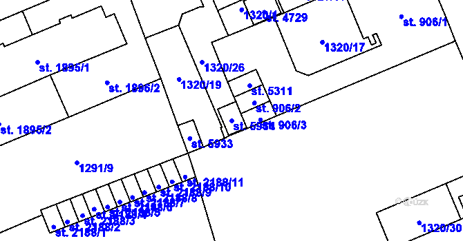 Parcela st. 5934 v KÚ Šumperk, Katastrální mapa