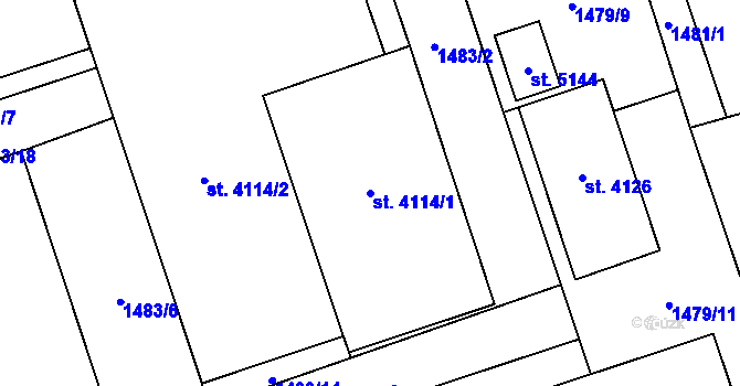 Parcela st. 4114/1 v KÚ Šumperk, Katastrální mapa