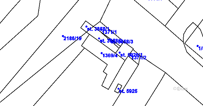Parcela st. 1369/4 v KÚ Šumperk, Katastrální mapa