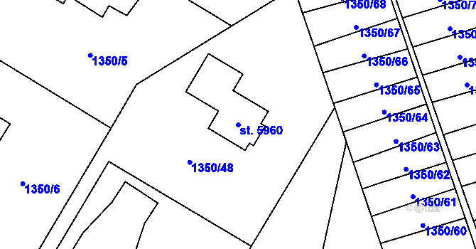 Parcela st. 5960 v KÚ Šumperk, Katastrální mapa