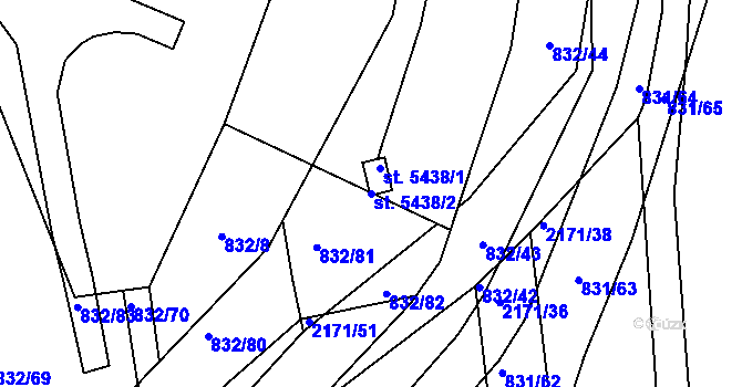Parcela st. 5438/2 v KÚ Šumperk, Katastrální mapa