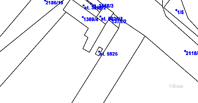 Parcela st. 5925 v KÚ Šumperk, Katastrální mapa