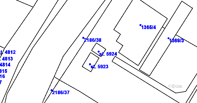 Parcela st. 5924 v KÚ Šumperk, Katastrální mapa