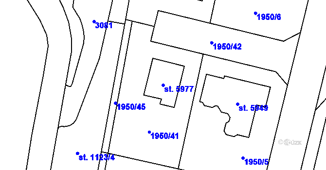 Parcela st. 5977 v KÚ Šumperk, Katastrální mapa