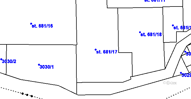 Parcela st. 681/17 v KÚ Šumperk, Katastrální mapa