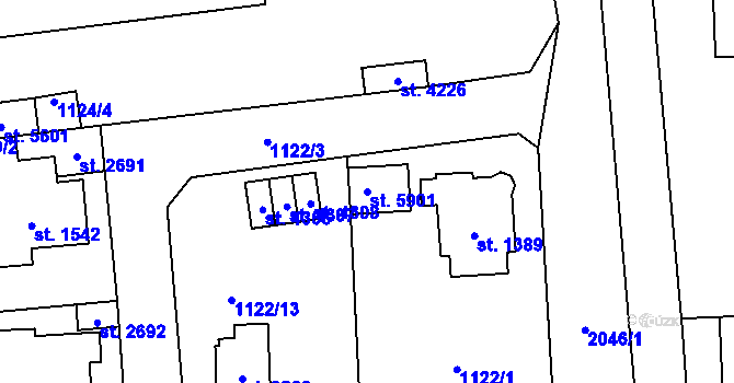 Parcela st. 5901 v KÚ Šumperk, Katastrální mapa